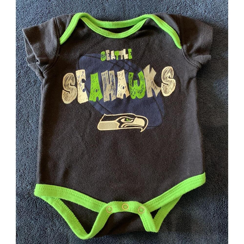 Seattle Seahawks One Piece 0-3 Months Baby Blue Green NFL Team Apparel